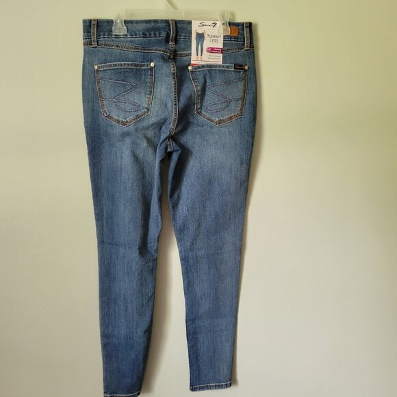 Seven7 Jeans Women's 14 Blue Denim Tummy Slimming Straight Leg Pants NWT - Picture 7 of 8